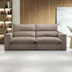 Imagem de Sofá 4 Lugares Martinho Retrátil 20585 Veludo Bege Escuro - Celflex