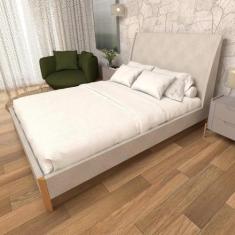 Imagem de Cama com Cabeceira Queen Tecido Linho / Veludo Sob Medida - Casa Lar D