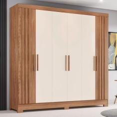 Imagem de Guarda-Roupa Casal 6 Portas 3 Gavetas Flex Nature/Off White B367 - Bri