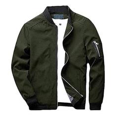 Imagem de Lonsc Jaqueta bomber masculina fashion casual moderna jaqueta slim fit leve corta-vento jaqueta universitária