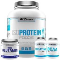 Imagem de Kit Iso Protein 2kg + Bcaa 100g+ Creatina 100g + Glutamina - BRN Foods
