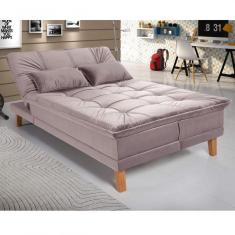 Imagem de Sofá Cama Berlim Plus Império Estofados Marrom Claro