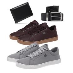 Imagem de Kit 2 Tênis Masculino Slim + Cinto + Carteira Social - Bless Acessório