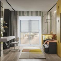 Imagem de Porta de Aluminio com Persiana Integrada 220x120cm 2 Folhas com Controle Topsul Branco