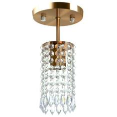 Imagem de Lustre Clearcrillic Cristal Acrílico Redondo Cobre - Marryluz