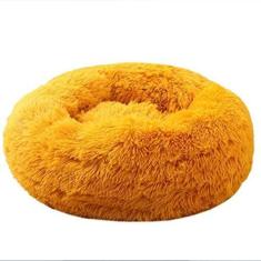 Imagem de Cama calmante para cães e gatos, cama redonda lavável antiderrapante fofa de pelúcia falsa donut cama de gato para cães pequenos, médios e grandes - diâmetro inferior à prova d'água 32 pol