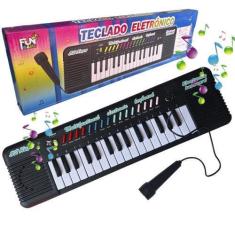 Imagem de Teclado Com Microfone Piano Infantil Brinquedo Musical - Fun Game