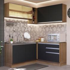 Imagem de Cozinha Completa 329002 Com Armário E Balcão Rustic/Preto