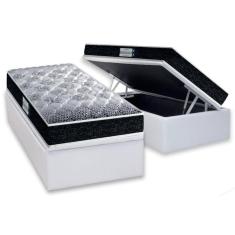 Imagem de Cama Box Baú Solteiro: Colchão Anatômico Probel D33/EP Firmepedic ProDormir Advanced Tech1500 Double Face + Base CRC Courano White(88x188)