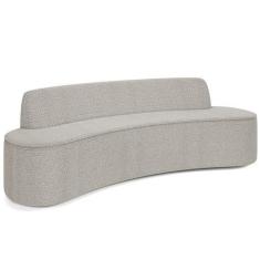 Imagem de Sofá 4 Lugares Curvo Sala De Estar Living Cancún D02 Bouclê Bege 230 C