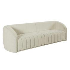 Imagem de Sofá 5 Lugares Para Sala 332cm Lazio M03 Bouclê Bege Claro - Lyam Decor