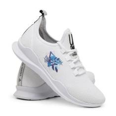 Imagem de Tênis Casual Urbano Leve Com Palmilha Anatômica Confortável Branco Estampado-Masculino