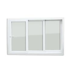 Imagem de Janela de PVC 120x150cm 3 Folhas com Vidro Liso e Cremona ITEC Brimak Branco