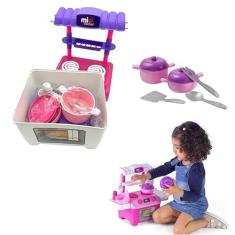 Imagem de Kit Cozinha Completa Infantil Brinquedo Fogão C/Pia E Forno