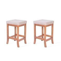 Imagem de Kit 2 Banquetas Alta em Madeira Maciça Toquio Pinhão