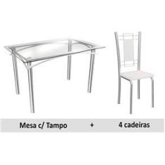 Imagem de Mesa Kappesberg Elba + 4 Cadeiras Florença Croma/