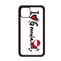 Imagem de I Love Greenland Bandeira de palavras Love Heart Ilustration para iPhone 12 Pro Max Capa para Apple Mini Mobile Case Shell