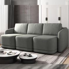 Imagem de Sofá Cama Modulado Retrátil E Reclinável Decorativo Varsóvia 276cm Lin
