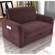 Imagem de Sofá Cama Com Baú 2 Lugares Raheny Veludo Rosê