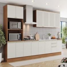 Imagem de Cozinha Completa 6 Peças com Torre Quente Yasmin Espresso Móveis Nature/Areia