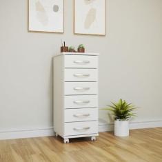 Imagem de Balcão Multiuso 6 Gavetas com Rodizio Branco