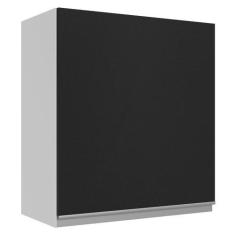 Imagem de Armário de Cozinha Aéreo 100% MDF 60 cm 1 Porta Branco/Preto Acordes M