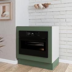 Imagem de Balcão Forno de Embutir sem Tampo com Rodapé Ipanema CabeCasa MadeiraMadeira Verde Folha/Branco