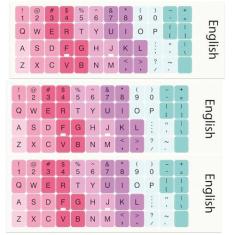 Imagem de Lucocia 3 adesivos universais de teclado em inglês, adesivos de teclado de computador, adesivos de substituição de teclado em inglês, adesivos de substituição de letras de teclado, para PC, laptop,