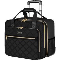 Imagem de Bolsa rolante para laptop Ytonet para mulheres de 17,3" com rodas pret