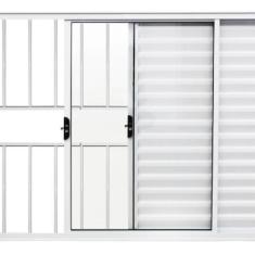 Imagem de Janela Veneziana De Correr 03 Folhas Com Grade Branco - 100x1