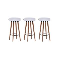 Imagem de Kit 3 Banquetas Moderna Alta Roma Slim Branco 70cm