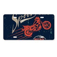 Imagem de DIYthinker Etiqueta de aço inoxidável para decoração de placa de licença de motocicleta mecânica