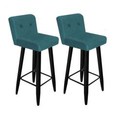 Imagem de Kit 02 Banqueta Alta Com Encosto Lana Cozinha Balcão Bistrô Pé Palito 