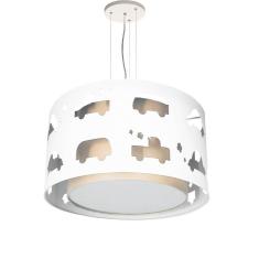 Imagem de Lustre Infantil Pendente Carrinhos  Crú 30X16