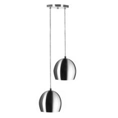 Imagem de Lustre Pendente Aluminio Bola Duplo 15Cm Escovado
