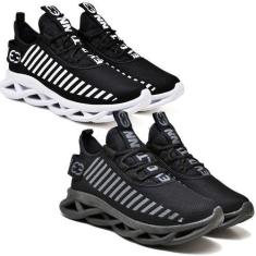Imagem de Kit 2 Tênis Masculino Esportivo Confortavel Maverik  Preto - Evoltenn