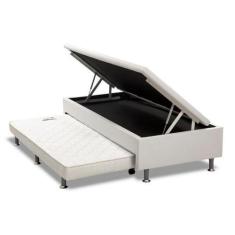 Imagem de Cama Box Bau Solteiro King Com Auxiliar Semi Ortopedica Material Sinte