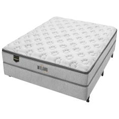 Imagem de Conjunto Box Casal Molas Minaspuma Milano Gel 138x188x70cm