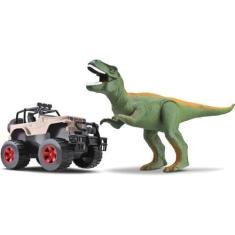 Imagem de Carrinho Jipe Com Dinossauro Tiranossauro Rex Dino Island - Silmar