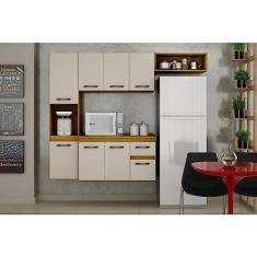 Imagem de Cozinha 8 Portas e 1 Gaveta Bianca Cinamomo/off White