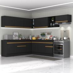 Imagem de Cozinha Completa De Canto Mp2103 Com Armário E Balcão Preta