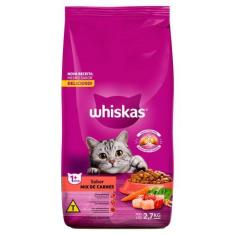Imagem de Ração Para Gatos Whiskas Adultos 1+ Anos Sabor Mix De Carne 2,7Kg