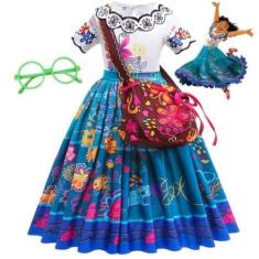 Imagem de Fantasia Vestido Mirabel Infantil Encanto+Bolsa+Oculos - B Import