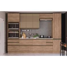 Imagem de Kit de Cozinha Modulada 7 Peças Maxxi (2 Armários + 2 Balcões + 2 Paneleiros + 1 Complemento) C7P08 Nogal - Kappesberg