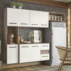 Imagem de Armario Cozinha 7 Portas E 2 Gavetas Juliete Carvalho Nature/off White Carvalho Nature/off White