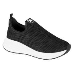 Imagem de Tênis Slip On Tecido Molekinho Infantil Menino - Preto/Branco