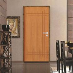 Imagem de Kit Porta de Madeira 210x82cm Batente 9cm Fechadura Stilo Belissima 9 Rodam Imbuia