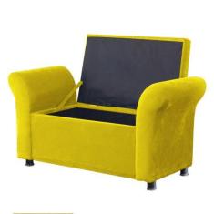 Imagem de Recamier Bau Egeo 120X Suede Amarelo - Bandiera Decor