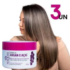 Imagem de Creme De Tratamento Extrato De Argan E Açaí 3x300g Maochi Ação Neutral