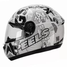 Imagem de Capacete Moto Fechado Peels Spike Paper Kings Branco e Preto Masculino